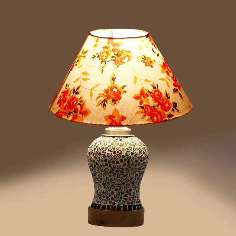 Santora Fleur Cone Wooden Table Lamp - Orange media 7