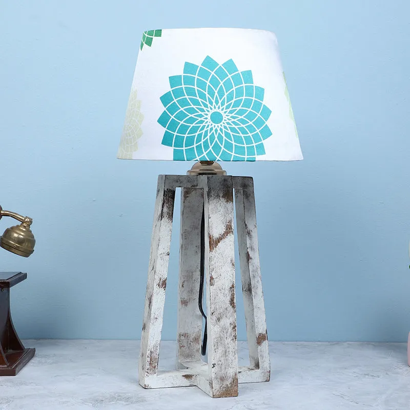 Akari Prism Printed Mango Wood Table Lamp - Multicolor media 2