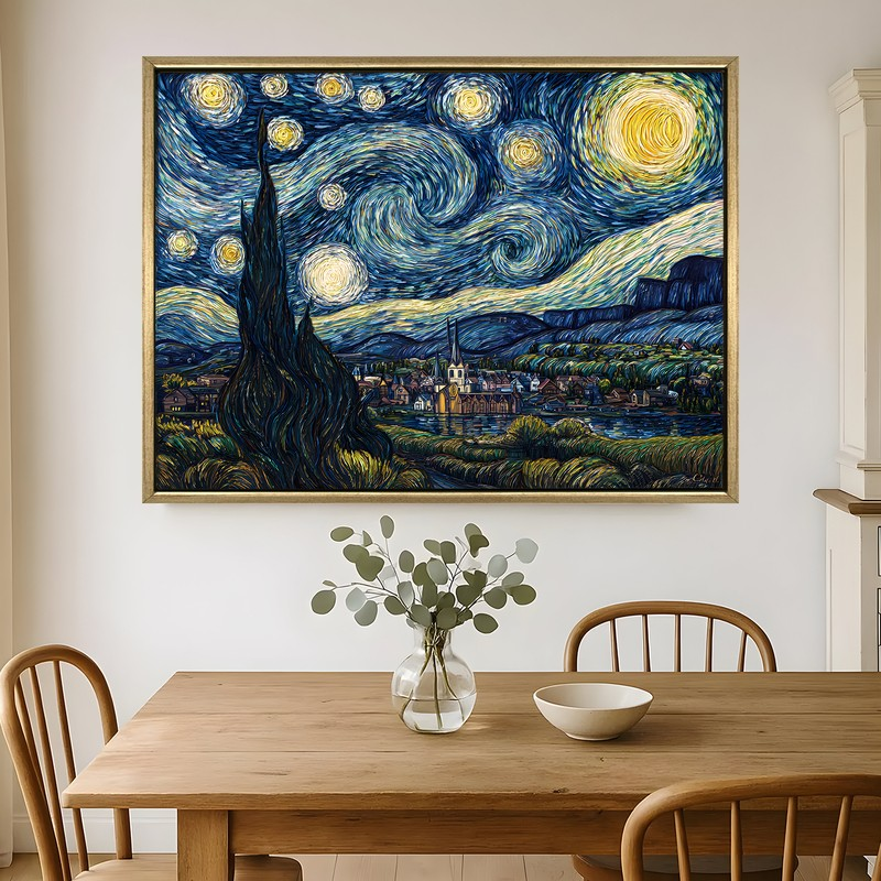 Midnight Whirl Canvas Wall Painting With Frame