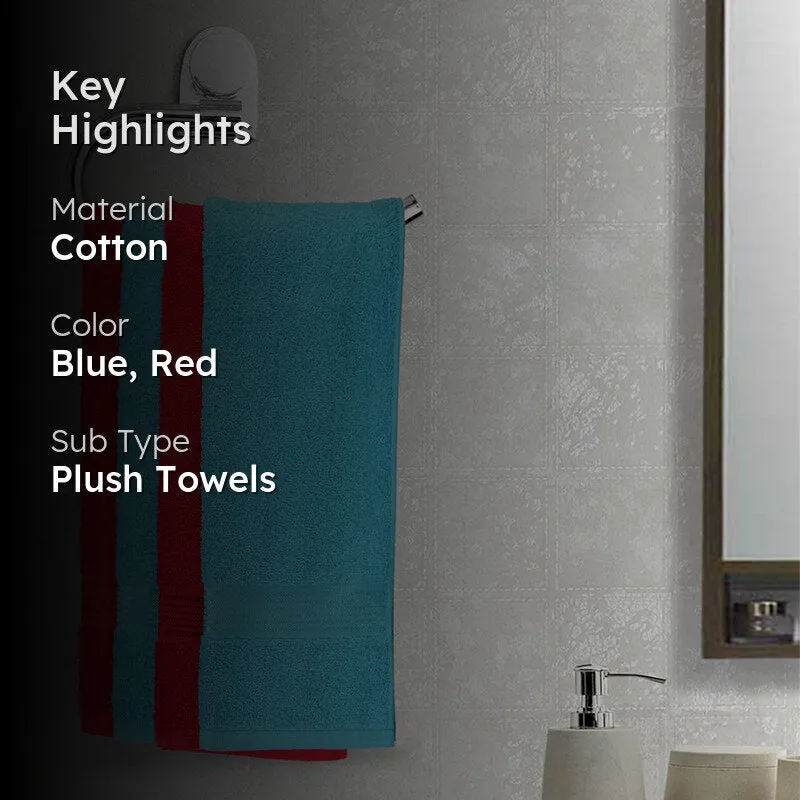 Eva Quick Dry Hand Towel (Blue & Red) - Set Of Four media 2