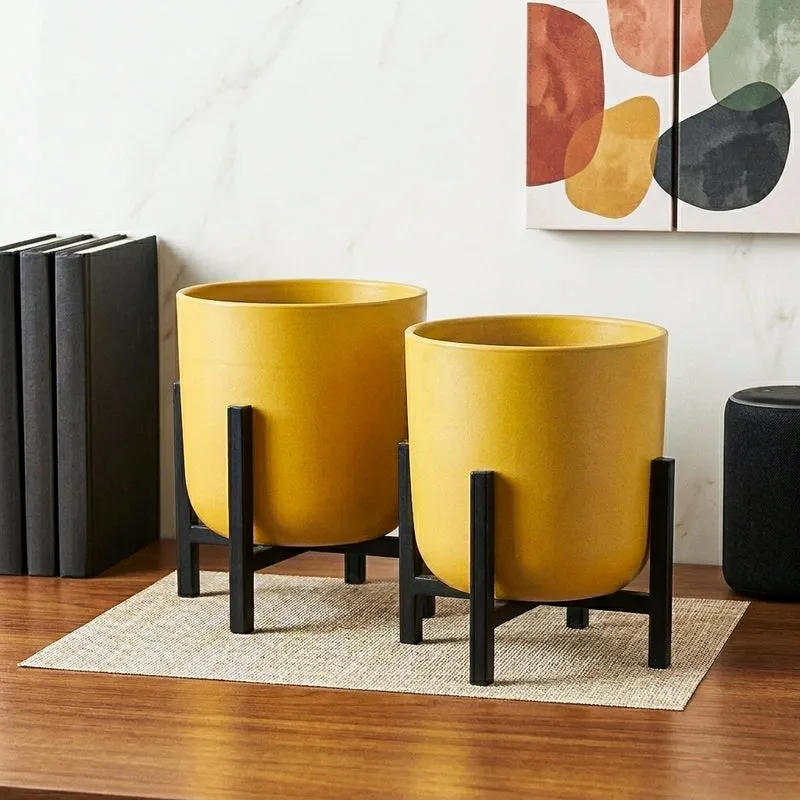 Goldie Planter With Stand - Set Of Two media 1