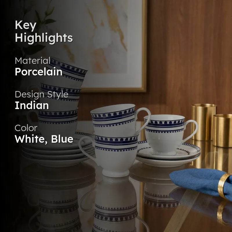 Brew Charm Porcelain Cup & Saucer (220 mL Each) - Set of Six media 2
