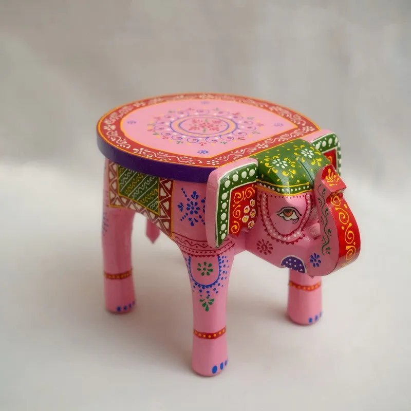 Elvya Handcrafted Painted Mango Wood Stool media 4