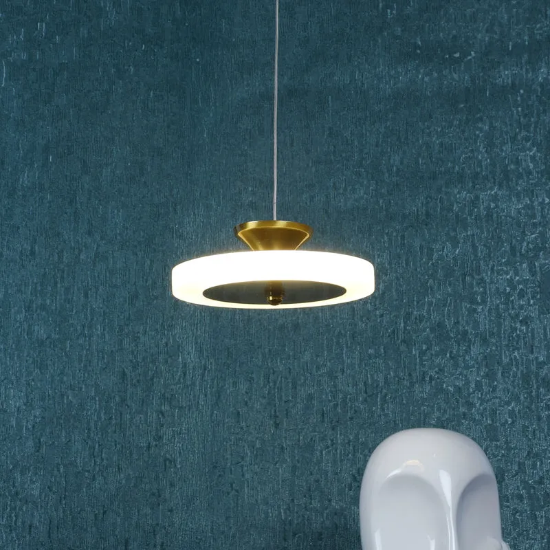 Lunoria Acrylic & Iron Ceiling Lamp - White & Gold media 2