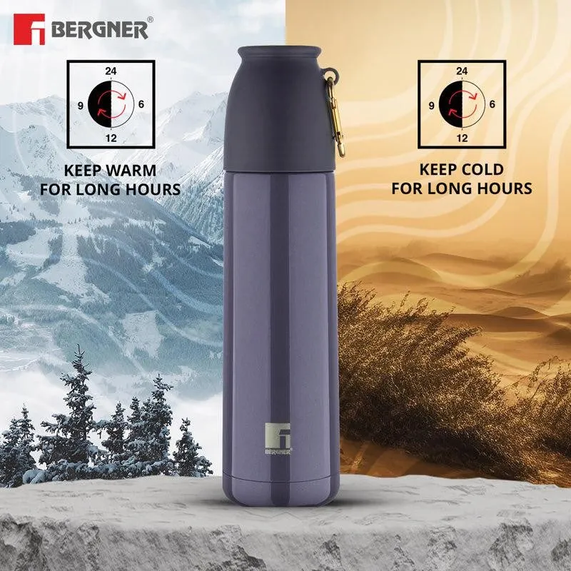 Bergner Walking Thermosteel Hot and Cold Flask (Grey) -500 mL media 3