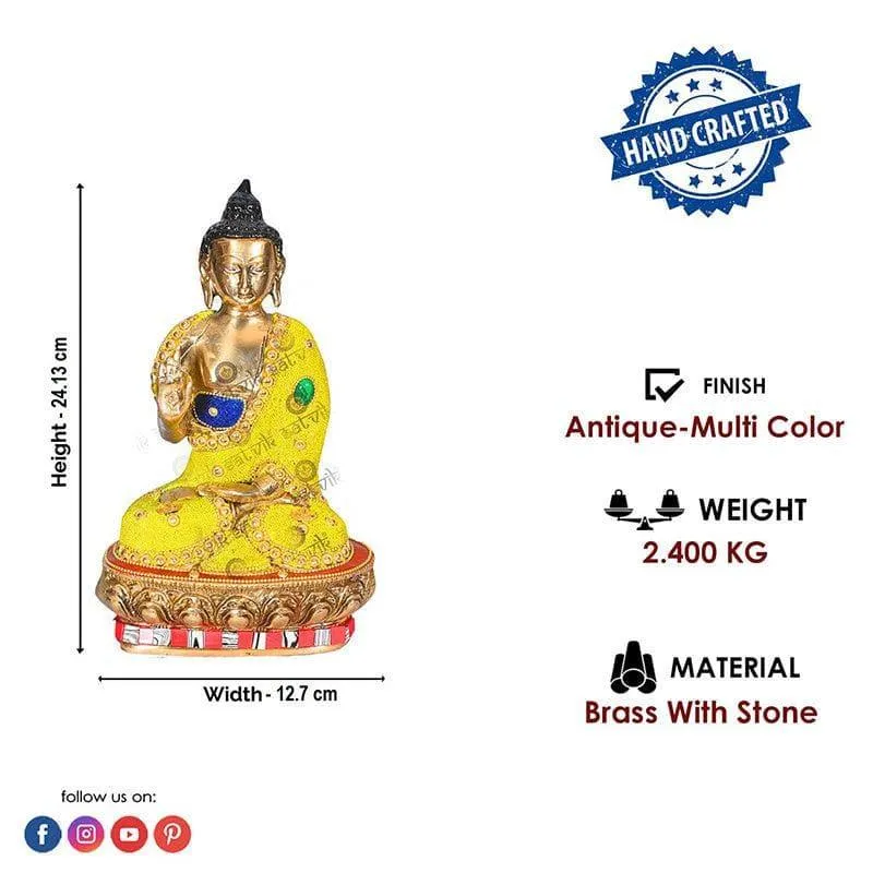 Charming Gautam Buddha Brass Idol media 4