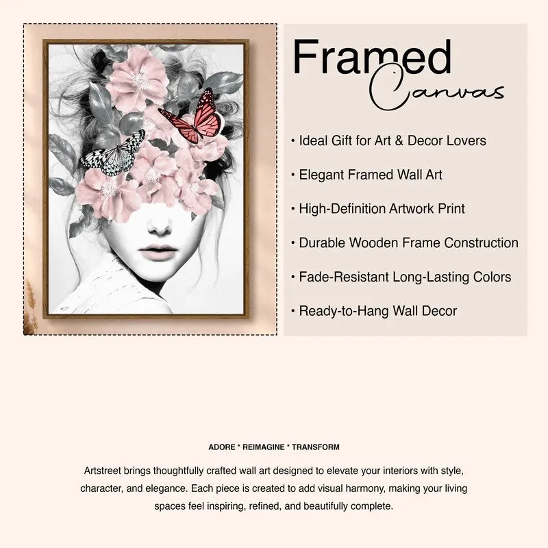 Floral Gaze Canvas Wall Art With Frame media 6