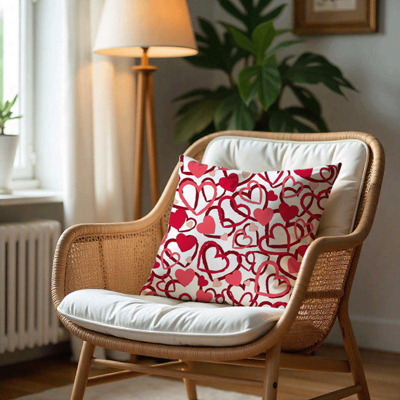 Heart Storm Printed Velvet Cushion Cover - Set Of Five media 5