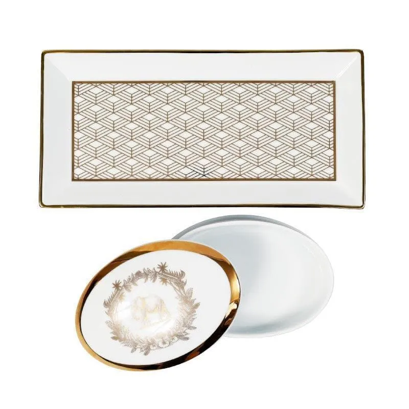 Fiona Glaze Trinket Tray with Box-2 Piece Set media 4