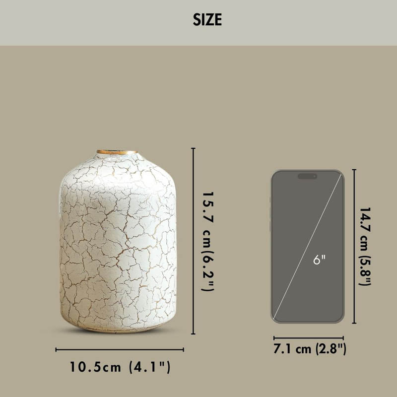 Rena Metal Bud Bottle Flower Vase - Off-white media 4
