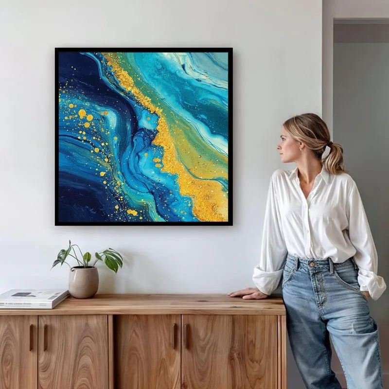 Liquid Glass Canvas Wall Art With Frame media 6