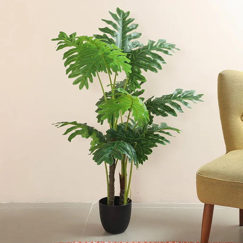 Botan Artificial Chestnut Plant With Black Plastic Pot - 4 Feet media 3