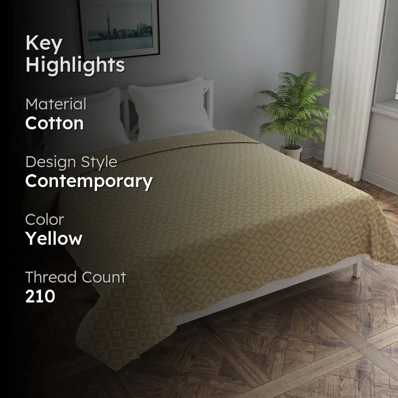 Sublime Sandstone Geometric Cotton Duvet Cover (Yellow) - 210 TC media 2