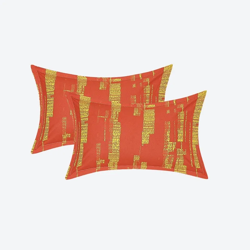 Monte Carlo Petal Story Cotton Bedsheet (White,Orange) - 104 TC media 9
