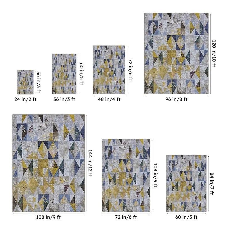 Katya Geometric Polyester Carpet - Yellow & Blue media 12