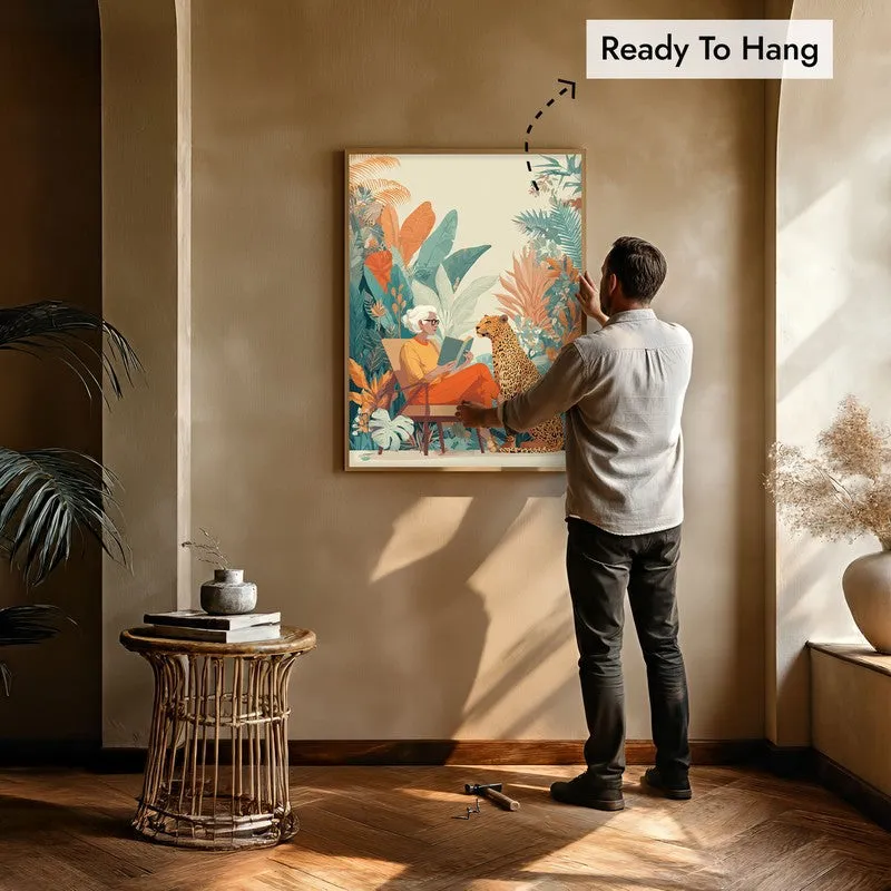 Verdantia Canvas Wall Painting With Brown Frame media 8