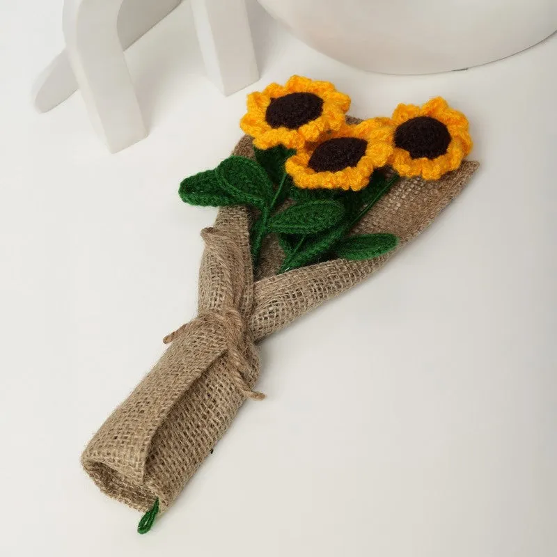 Crochet Handmade Tulip Bouquet (Yellow) - Set of Three - 4