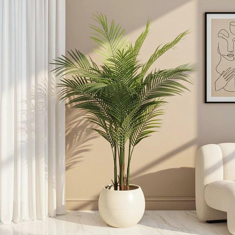 Leafinity Artificial Palm With Black Plastic Pot - 4 Feet