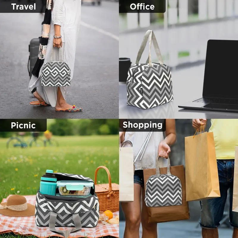 Hexiq Polyester Lunch Bag - Black & White media 4