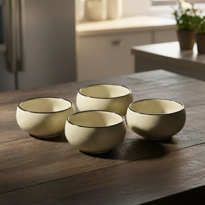 Culine Ceramic Snack Bowls (White, 150 mL Each) - Set Of Four media 3