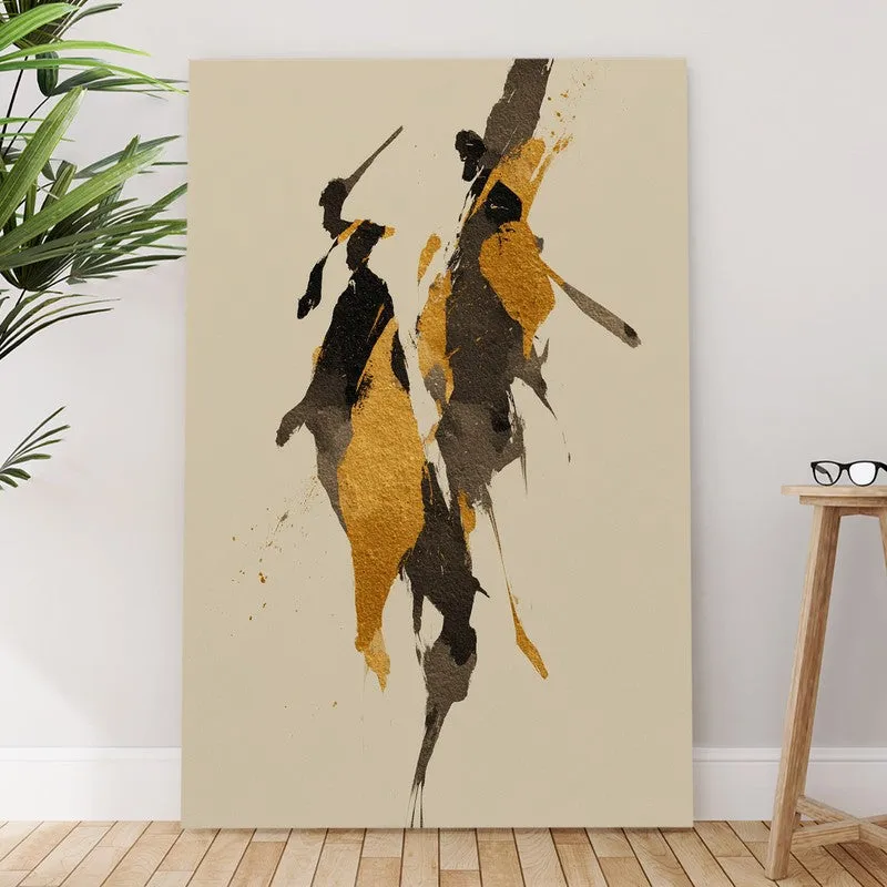 Golden Motion Abstract Canvas Wall Art media 6