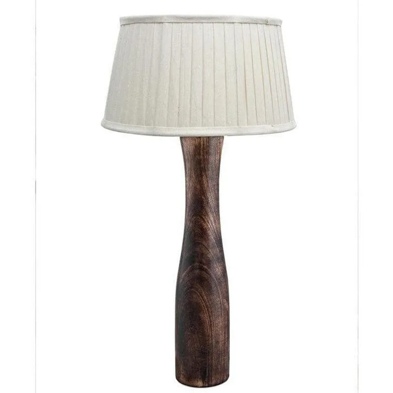 Harmony Glimpse Fabric Table Lamp With Pleated Shade - Beige,Brown media 4