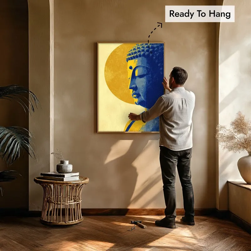 Peaceful Buddha In Meditative Calm II Archival Paper Wall Painting With Brown Frame media 6