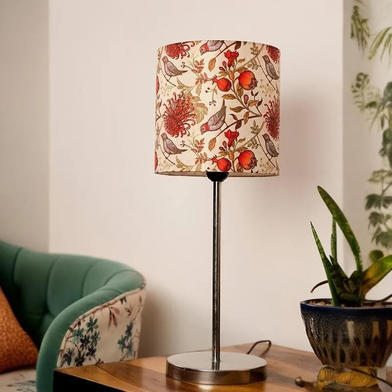 Sunrise Metal Chrome Fabric Table Lamp - Multicolor media 3