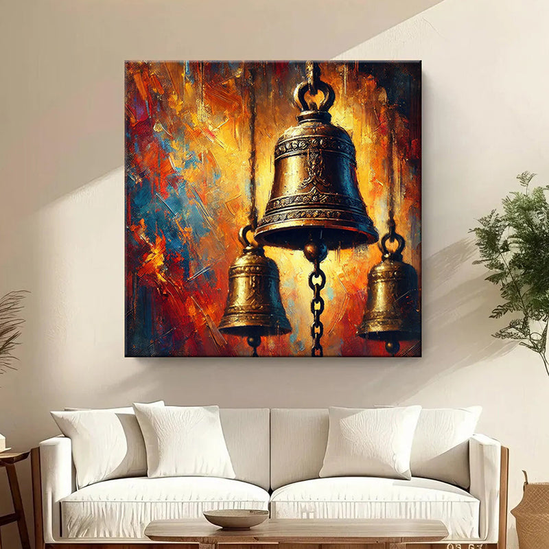Temple Ghanta Poly Canvas Wall Painting