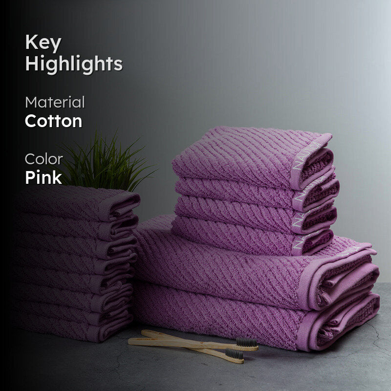 Nautica Riviera Soft Cotton Towel Set (Lilac) - Set Of Fourteen media 2