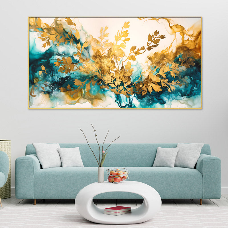 Aurora Abstract Gold Canvas Wall Painting