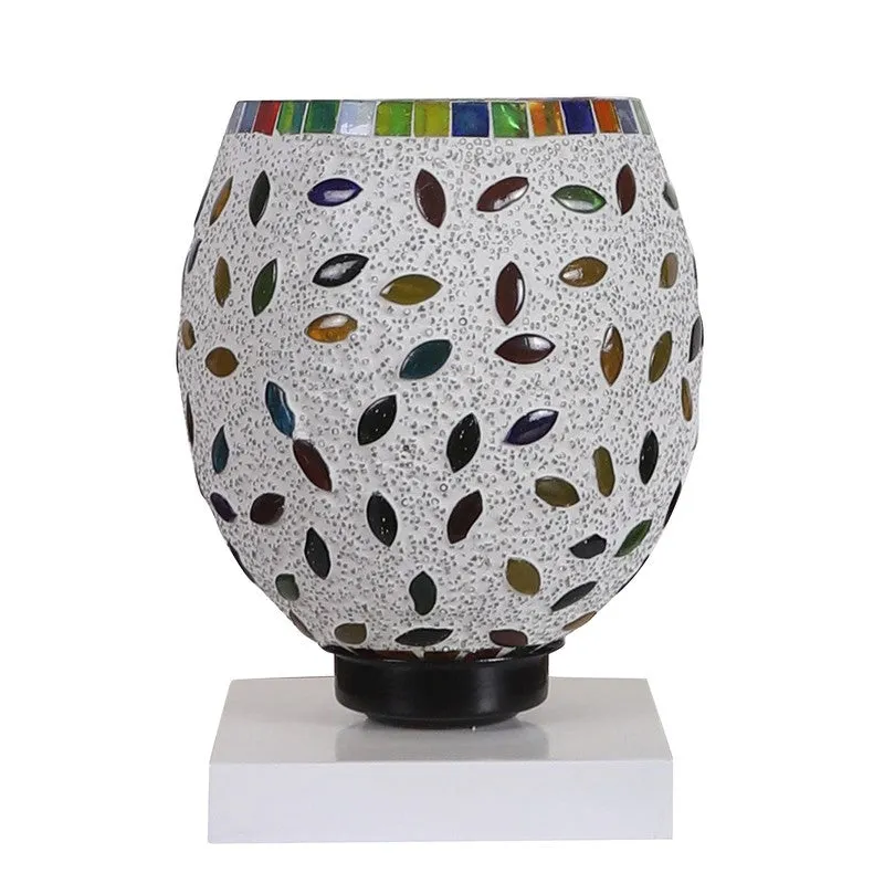 Shinexa Mosaic Glass Table Lamp With Wooden Base - Multicolor media 5