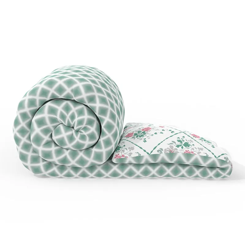 Galahad Reversible Geometric Comforter (Green) - 120 GSM media 6