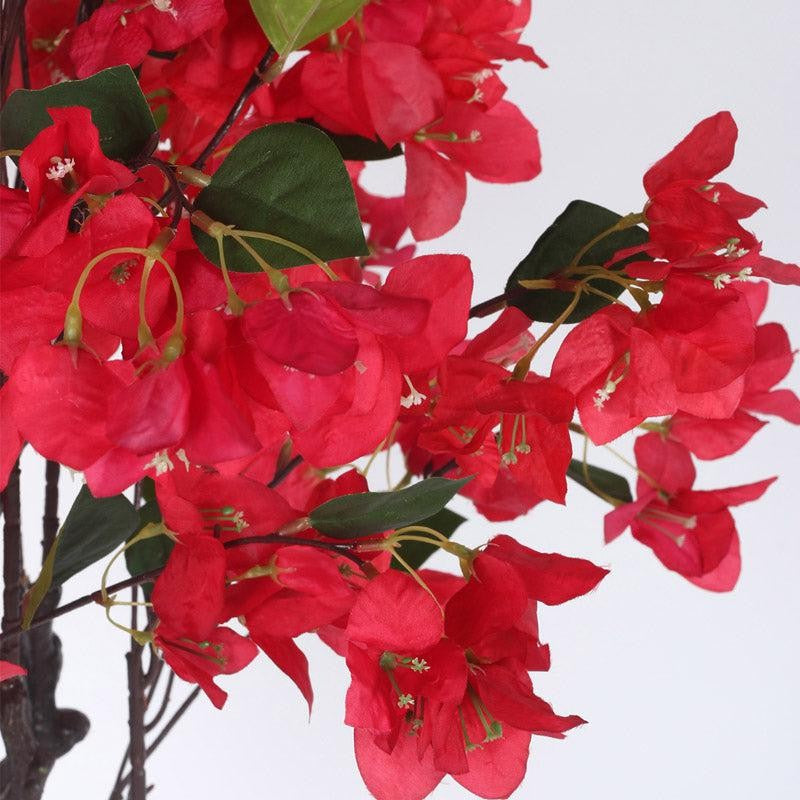 Faux Realtouch Red Bougainvillea Plant With Black Plastic Pot - 5.2 Feet media 7