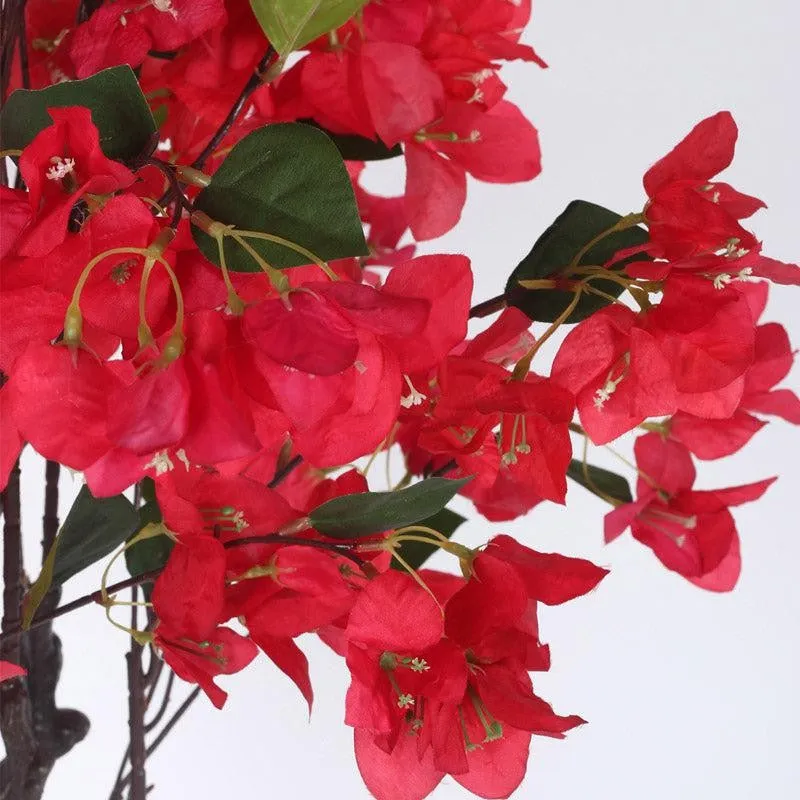 Faux Realtouch Red Bougainvillea Plant With Black Plastic Pot - 5.2 Feet media 7