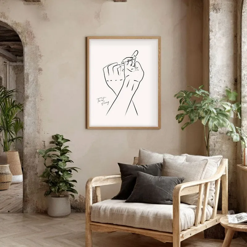 Intertwined Canvas Wall Painting With Brown Frame media 5