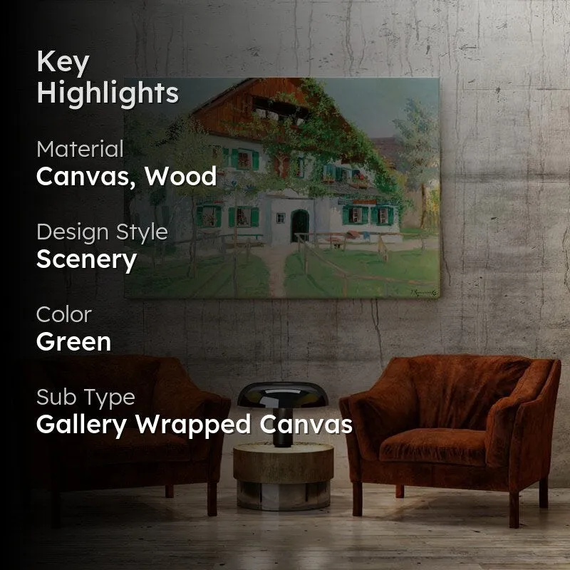 Farmhouse In Summer Light Canvas Painting - Jakob Koganowsky - Gallery Wrap media 2