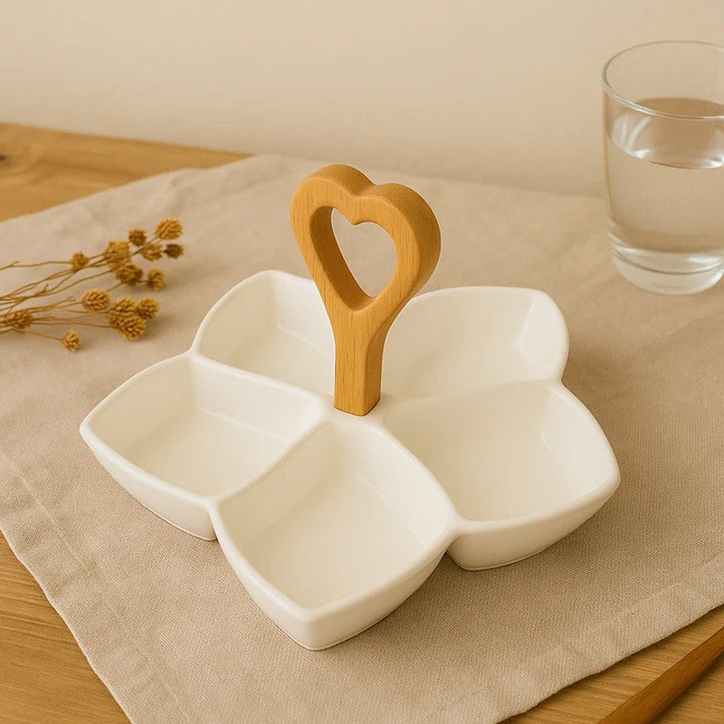 Zylo 4-Section Ceramic Serving Platter