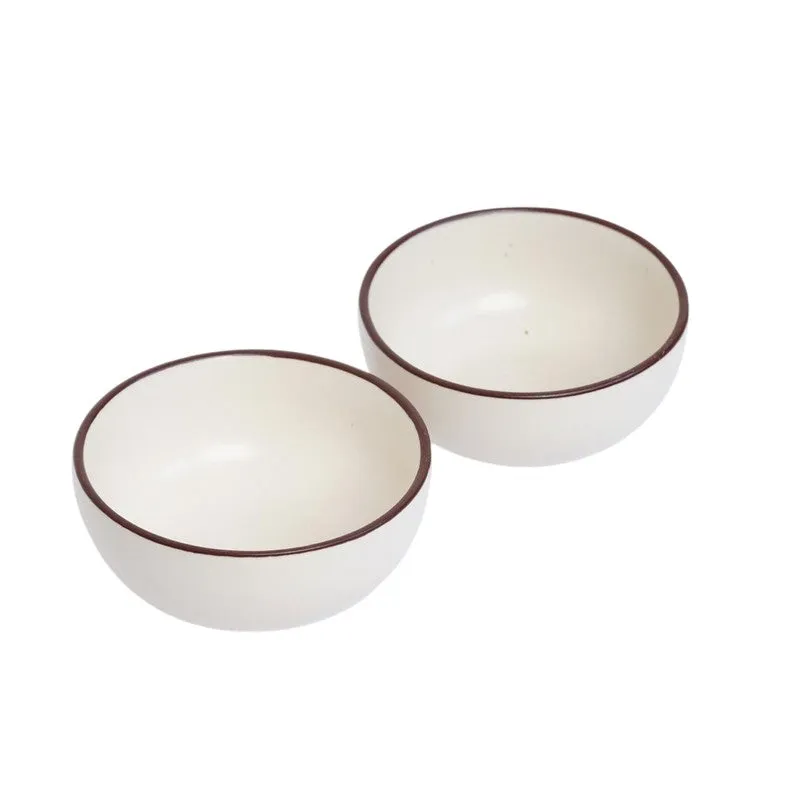 Swaad Katori Ceramic Snack Bowls (White, 180 mL Each) - Set Of Two media 4