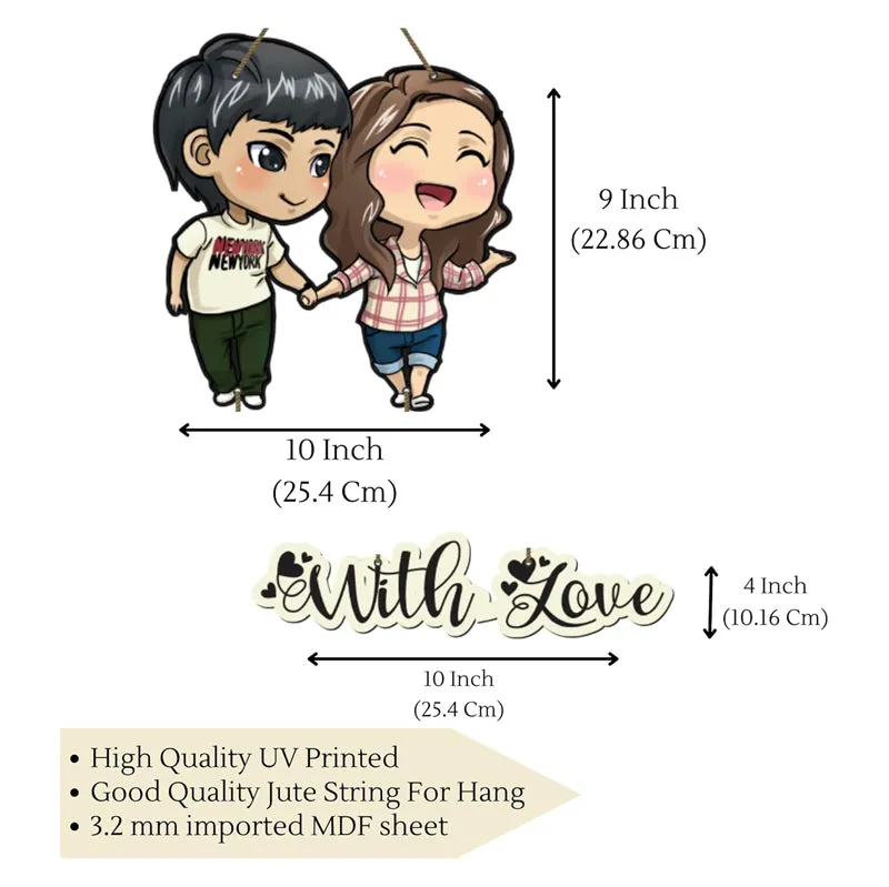 Cute Couple With Love Polyester & MDF Wall Hanging media 6
