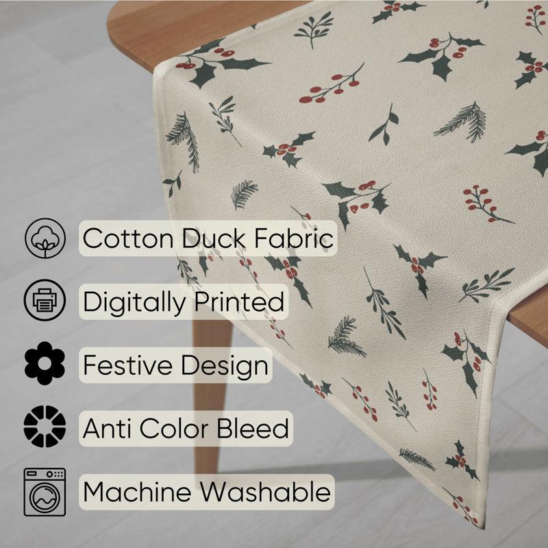 Holly Whispers Cotton Canvas Table Runner media 4