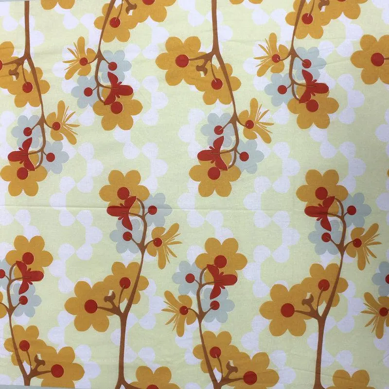 Warhi Floral Cotton Bedsheet (Yellow) - 110 TC media 5