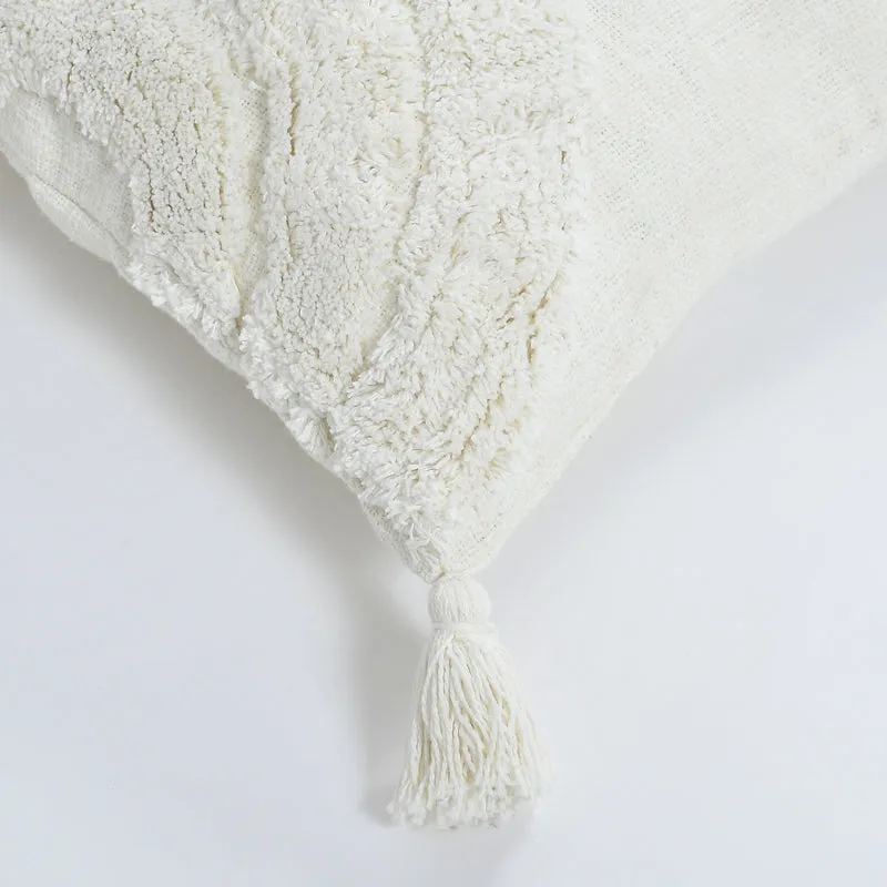 Aquila  Tufted Cushion Cover (White) - Set Of Two media 4