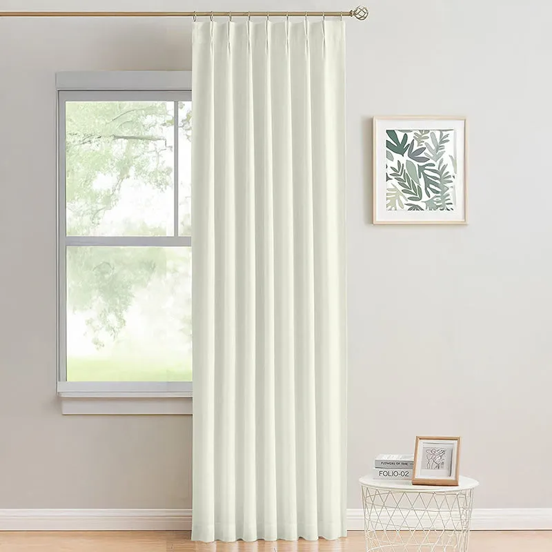 Noir Double Pinch Pleat Blackout Curtain - Ivory media 1