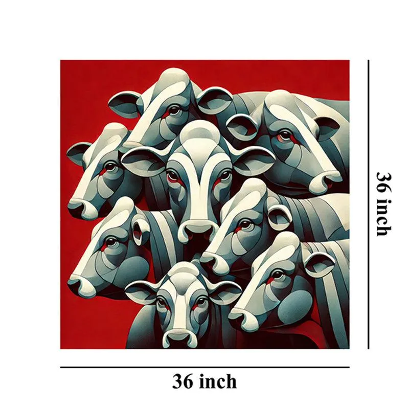 Herd Of Cows Poly Canvas Wall Painting media 8