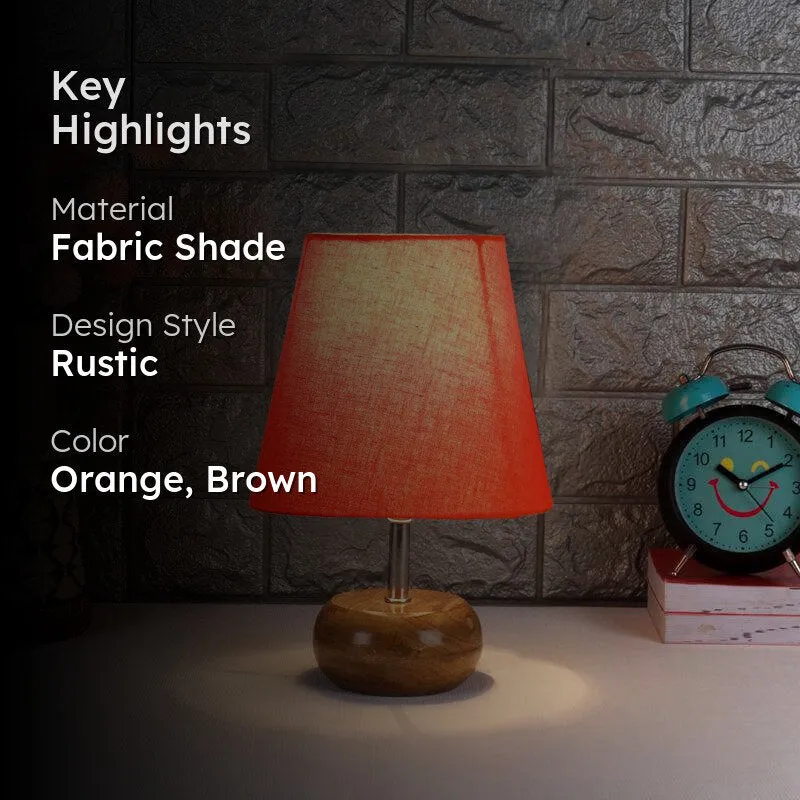 Astrova Fabric Table Lamp - Orange,Brown media 2