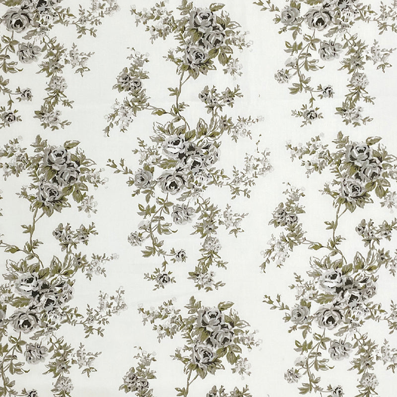 Swayam Rosabella Floral Cotton Bedsheet (Grey) - 250 TC media 5