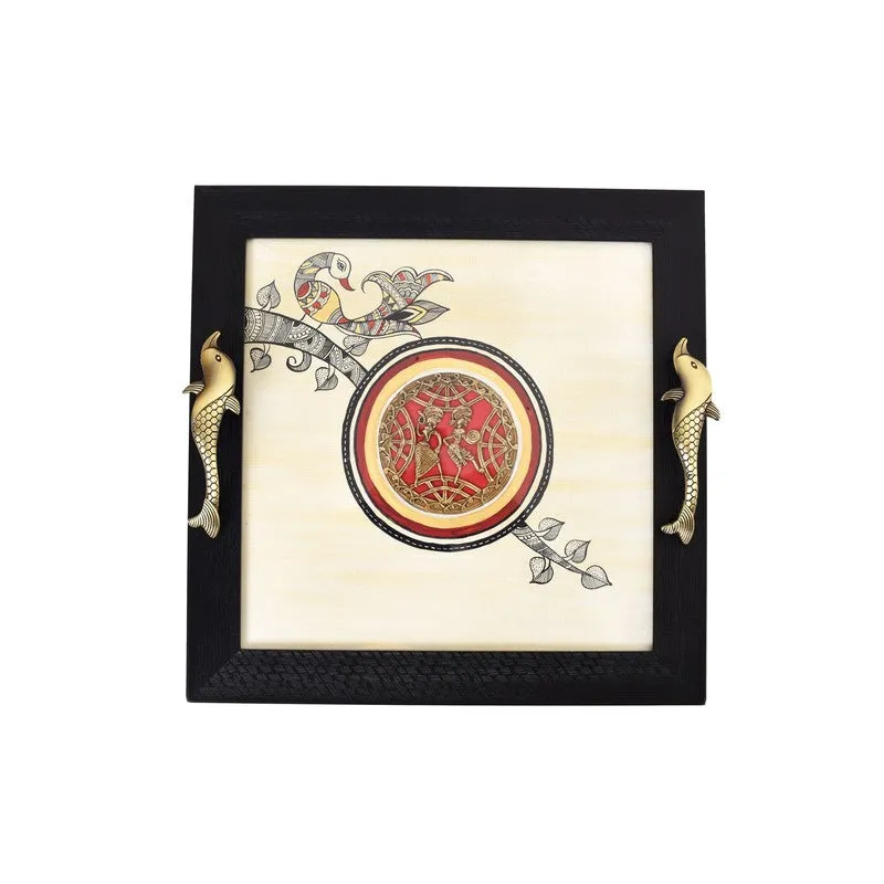 Surbhi Wood & Metal Serving Tray media 3