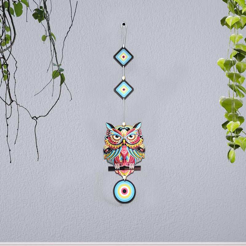 Owl Nazar II Polyester & MDF Wall Hanging