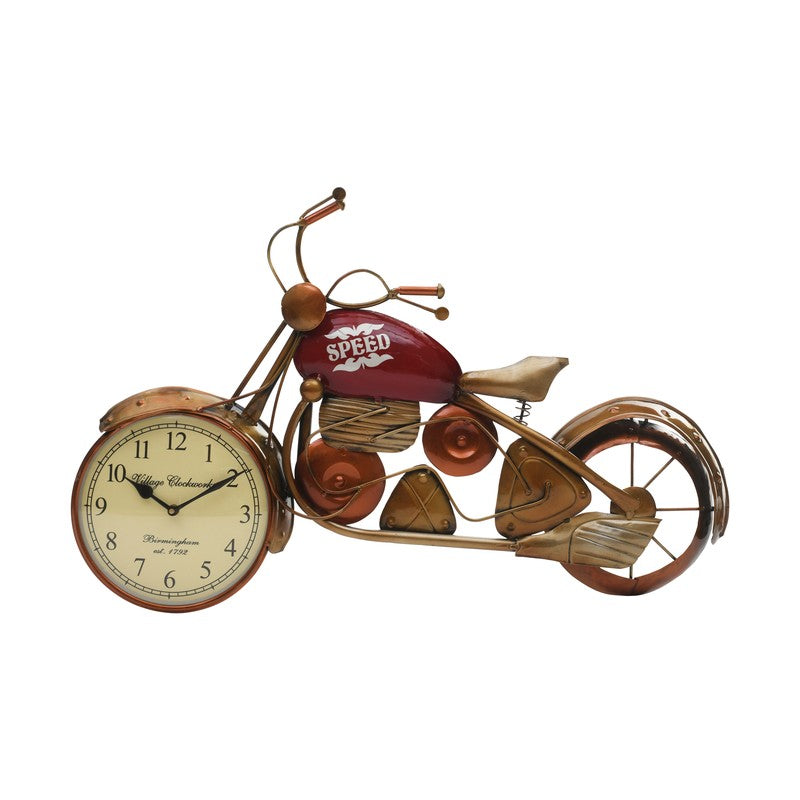 Speed Dial Motorcycle Accent Metal Wall Clock media 3